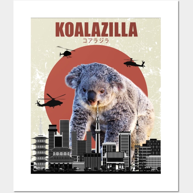 Koala Zilla Funny Japan T-shirt 2019 Wall Art by monsieurfour